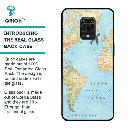 Travel Map Glass Case for Redmi Note 9 Pro Max