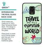 Travel Stamps Glass Case for Redmi Note 9 Pro Max