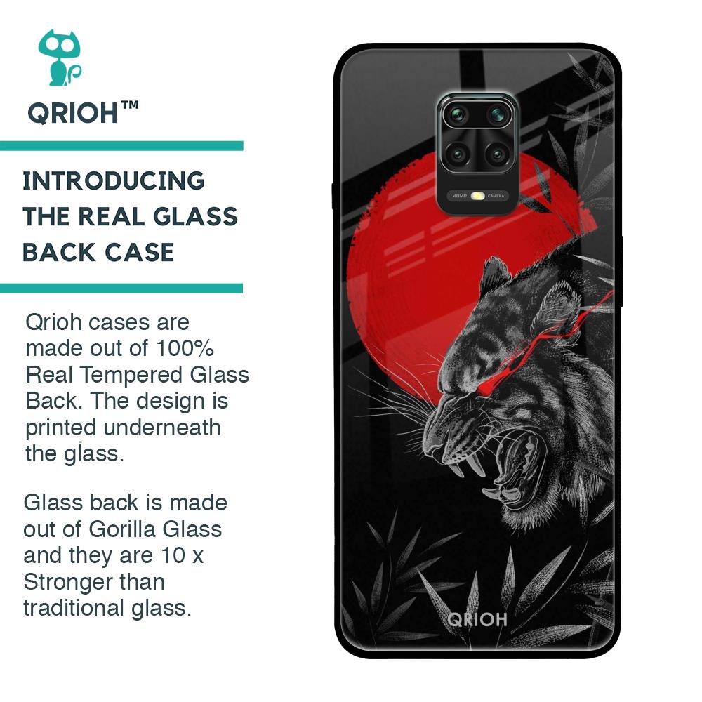 Red Moon Tiger Glass Case for Redmi Note 9 Pro Max