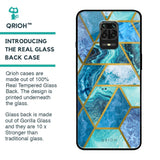 Turquoise Geometrical Marble Glass Case for Redmi Note 9 Pro Max
