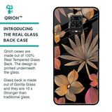 Lines Pattern Flowers Glass Case for Redmi Note 9 Pro Max