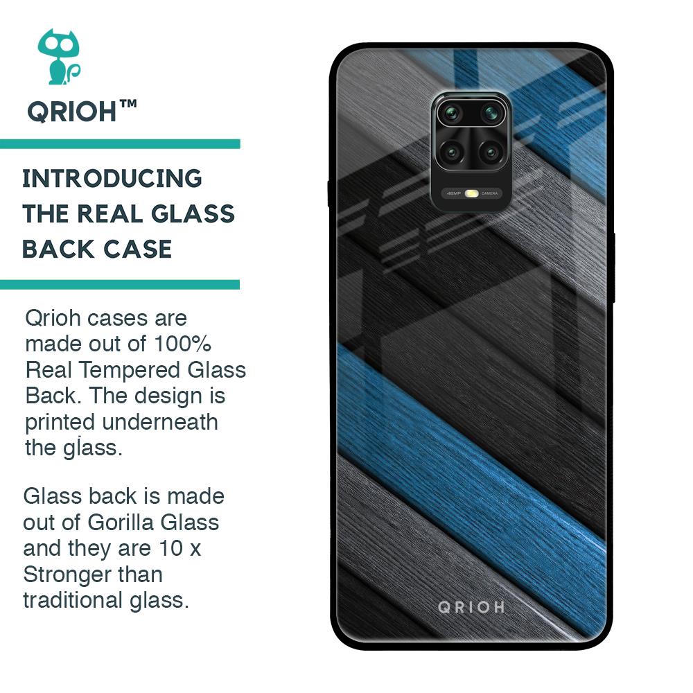 Multicolor Wooden Effect Glass Case for Redmi Note 9 Pro Max