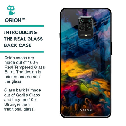 Multicolor Oil Painting Glass Case for Redmi Note 9 Pro Max