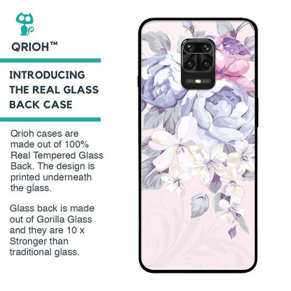 Elegant Floral Glass case for Redmi Note 9 Pro Max