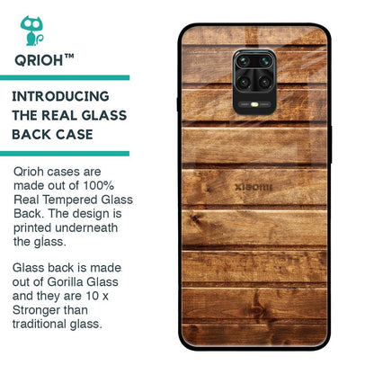 Wooden Planks Glass Case for Redmi Note 9 Pro Max