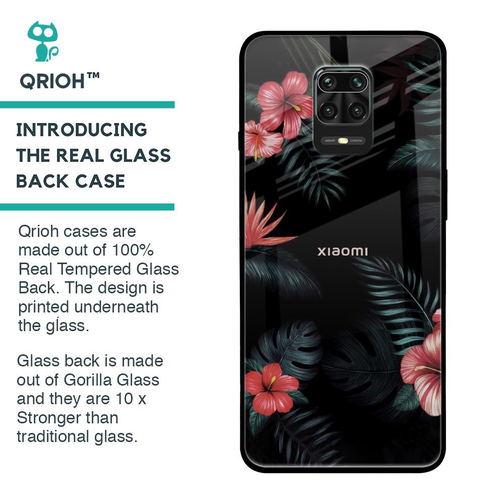 Tropical Art Flower Glass Case for Redmi Note 9 Pro Max