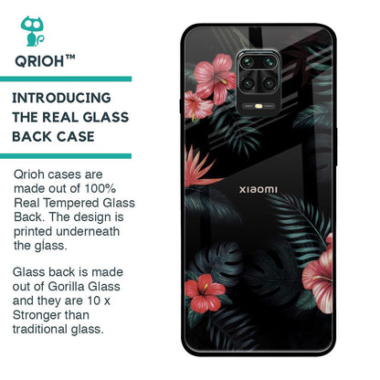 Tropical Art Flower Glass Case for Redmi Note 9 Pro Max