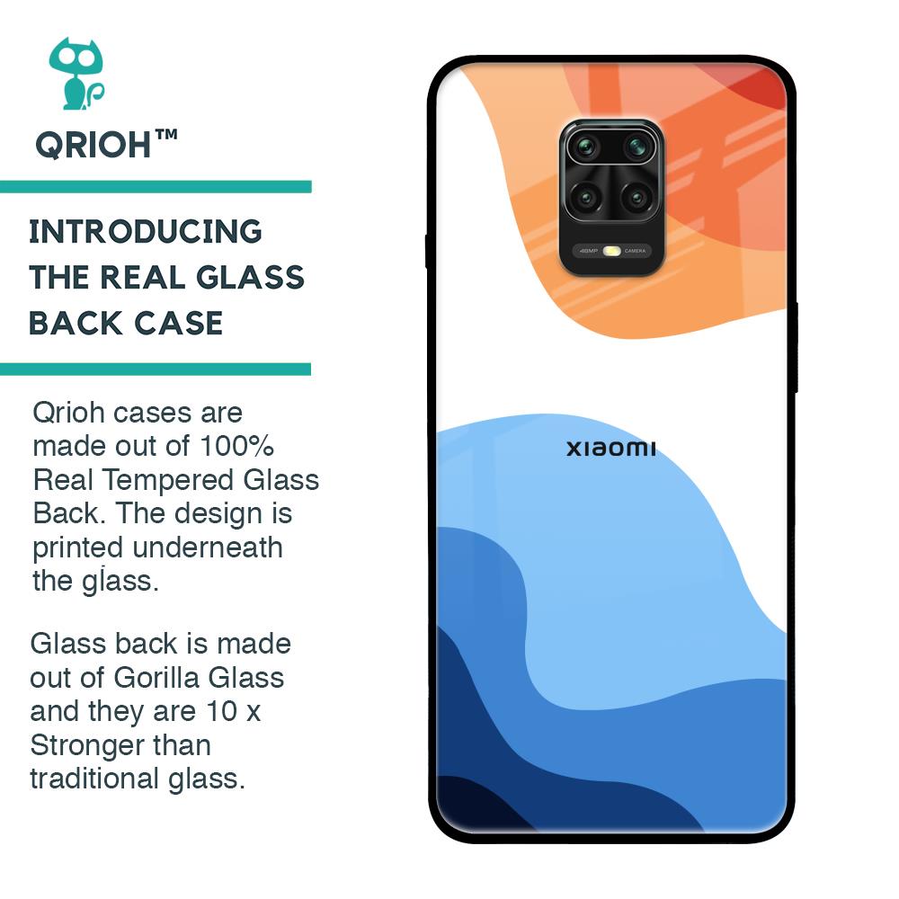 Wavy Color Pattern Glass Case for Redmi Note 9 Pro Max