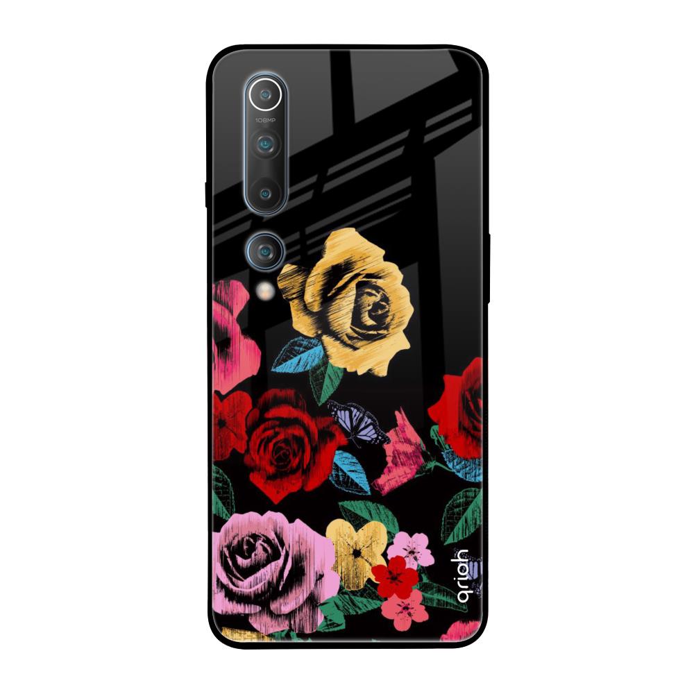 Floral Decorative Xiaomi Mi 10 Glass Back Cover Online