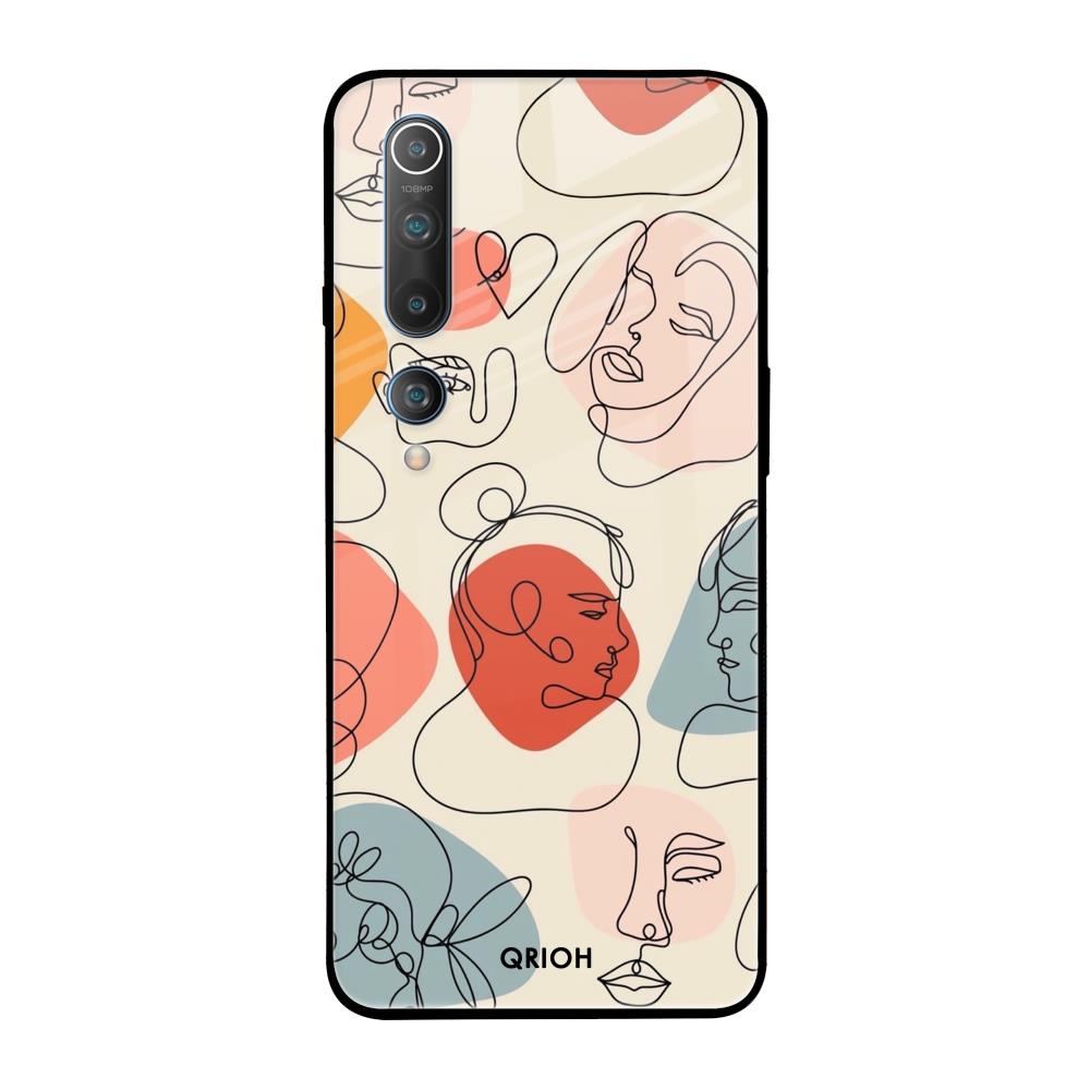 Abstract Faces Mi 10 Glass Cases & Covers Online