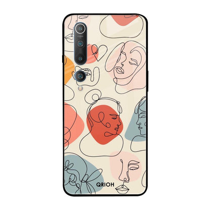 Abstract Faces Mi 10 Glass Cases & Covers Online