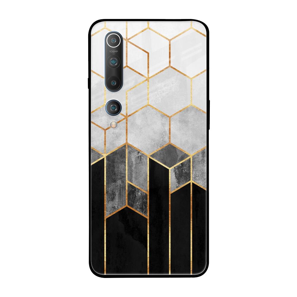 Tricolor Pattern Xiaomi Mi 10 Glass Back Cover Online