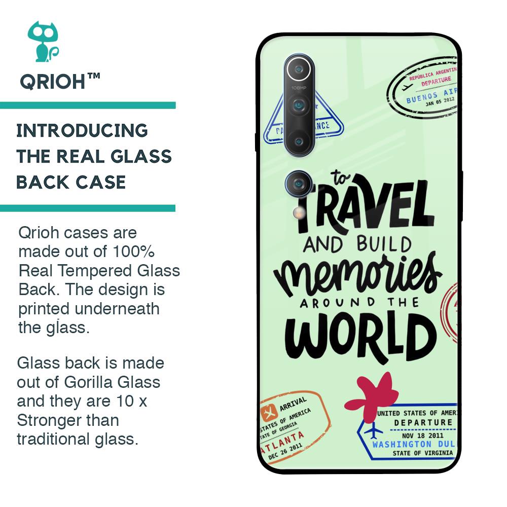 Travel Stamps Glass Case for Xiaomi Mi 10