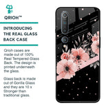 Floral Black Band Glass Case For Xiaomi Mi 10