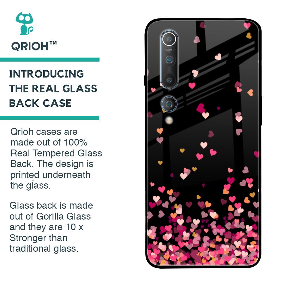 Heart Rain Fall Glass Case For Xiaomi Mi 10