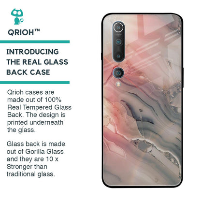 Pink And Grey Marble Glass Case For Xiaomi Mi 10