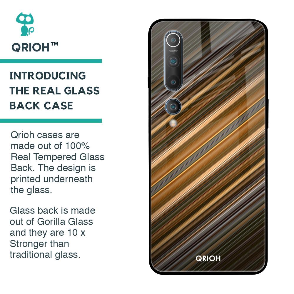 Diagonal Slash Pattern Glass Case for Xiaomi Mi 10