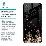 Floating Floral Print Glass Case for Xiaomi Mi 10
