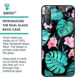 Tropical Leaves & Pink Flowers Glass case for Xiaomi Mi 10