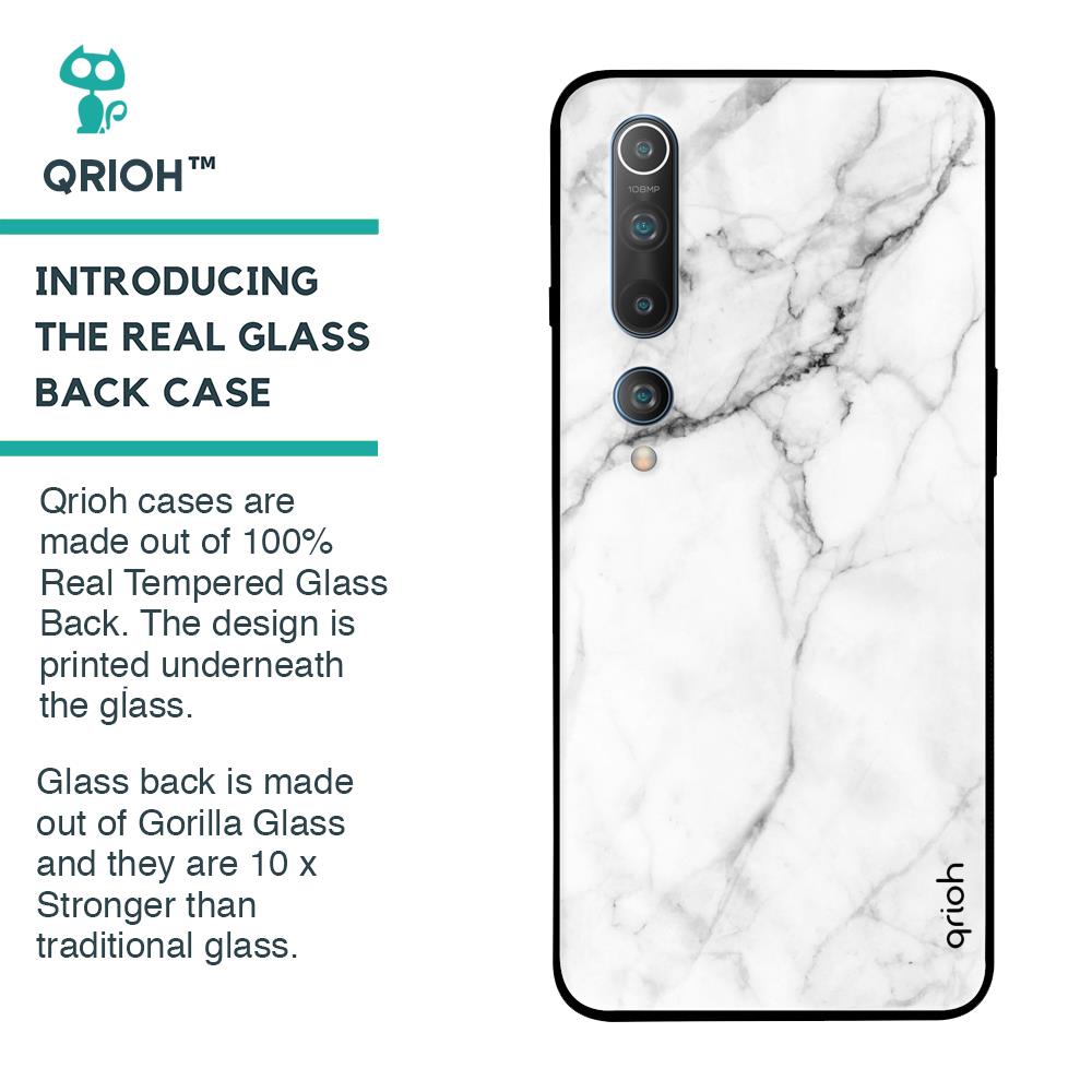 Modern White Marble Glass case for Xiaomi Mi 10