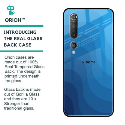 Blue Wave Abstract Glass Case for Xiaomi Mi 10