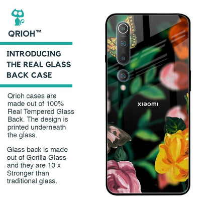 Flowers & Butterfly Glass Case for Xiaomi Mi 10