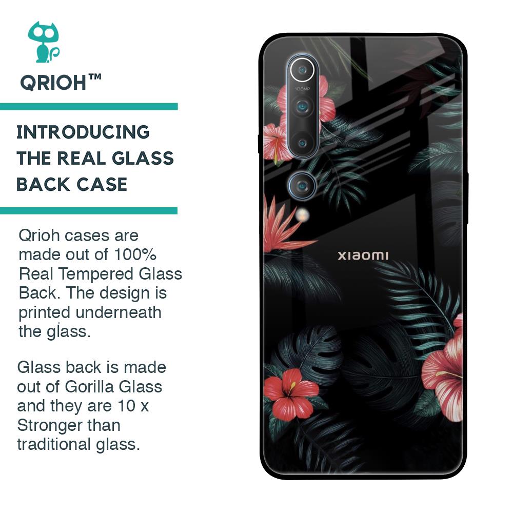 Tropical Art Flower Glass Case for Xiaomi Mi 10