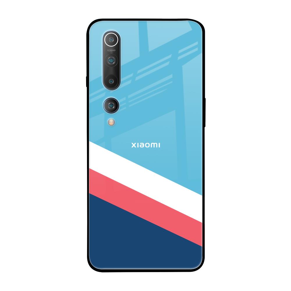Pink & White Stripes Xiaomi Mi 10 Pro Glass Back Cover Online
