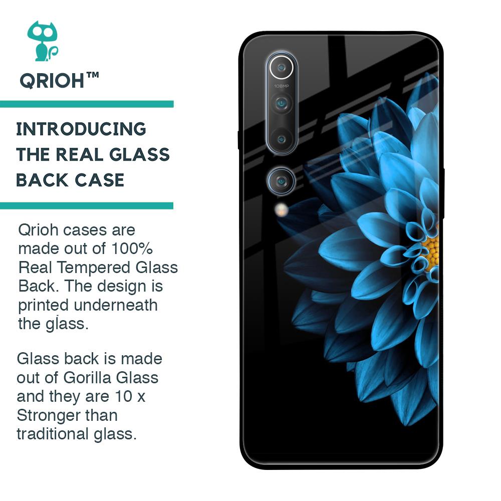 Half Blue Flower Glass Case for Xiaomi Mi 10 Pro