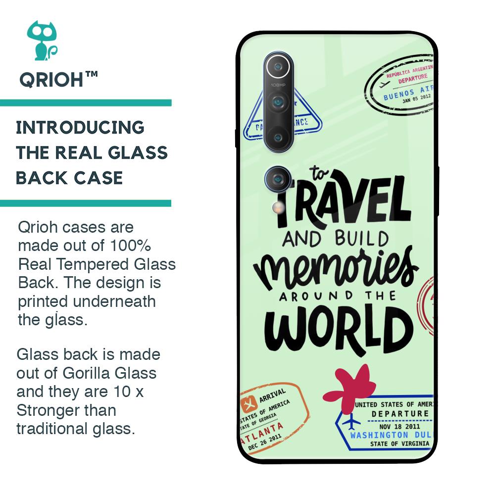 Travel Stamps Glass Case for Xiaomi Mi 10 Pro