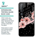 Floral Black Band Glass Case For Xiaomi Mi 10 Pro