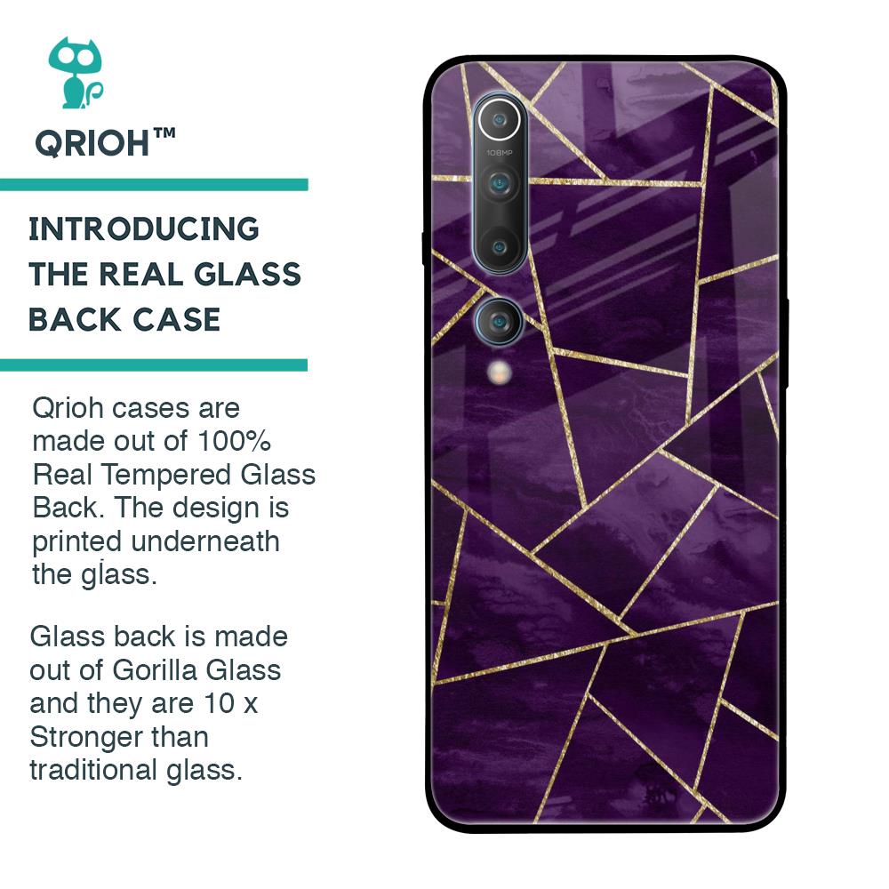 Geometric Purple Glass Case For Xiaomi Mi 10 Pro
