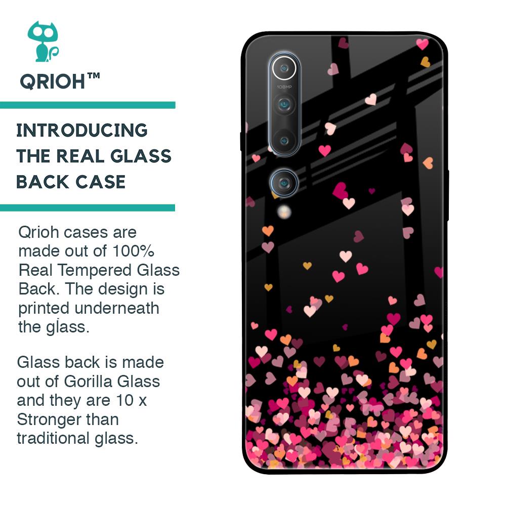 Heart Rain Fall Glass Case For Xiaomi Mi 10 Pro