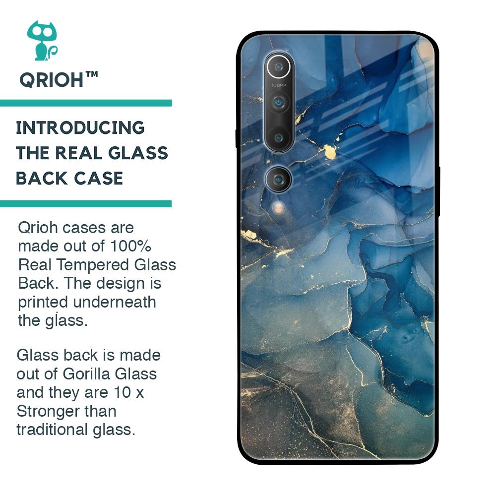 Blue Cool Marble Glass Case for Xiaomi Mi 10 Pro