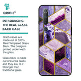 Purple Rhombus Marble Glass Case for Xiaomi Mi 10 Pro