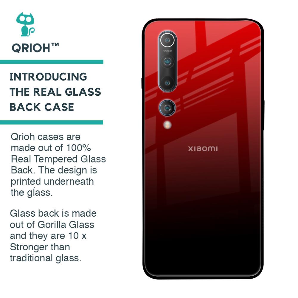 Maroon Faded Glass Case for Xiaomi Mi 10 Pro