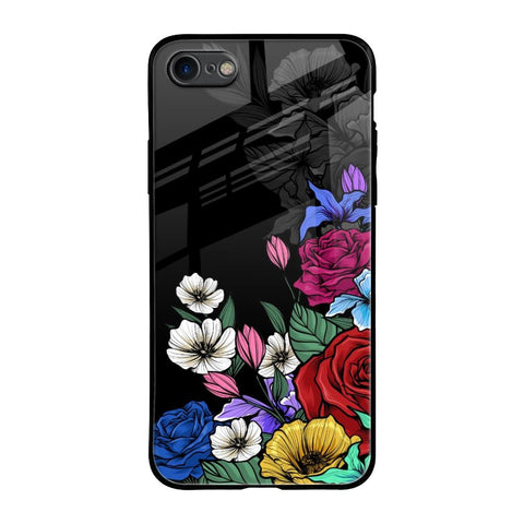 Rose Flower Bunch Art iPhone SE 2020 Glass Back Cover Online