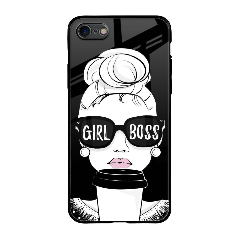 Girl Boss iPhone SE 2020 Glass Back Cover Online