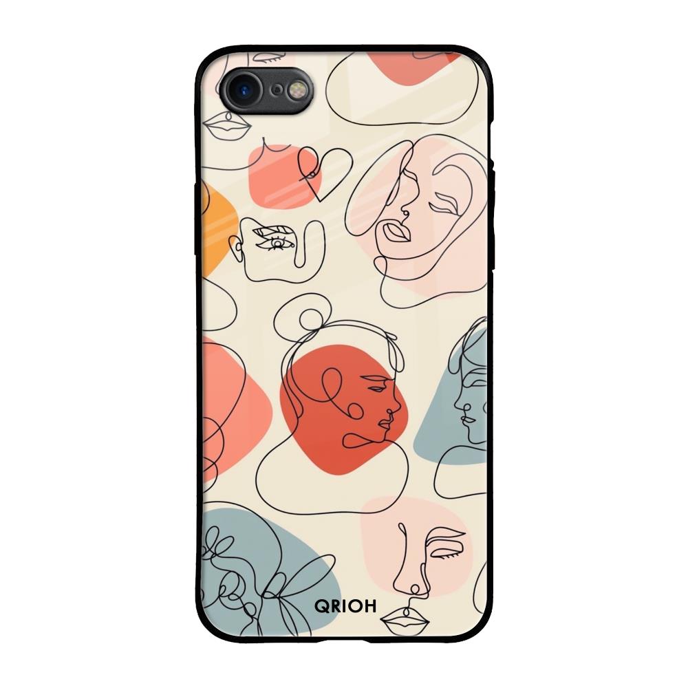 Abstract Faces iPhone SE 2020 Glass Back Cover Online
