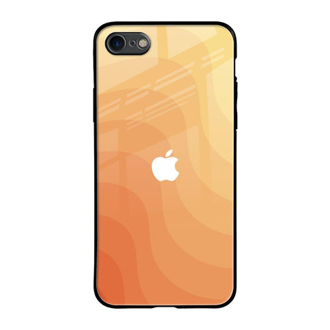 Orange Curve Pattern iPhone SE 2020 Glass Back Cover Online