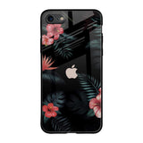 Tropical Art Flower iPhone SE 2020 Glass Back Cover Online