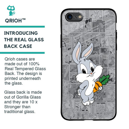 Cute Baby Bunny Glass Case for iPhone SE 2020