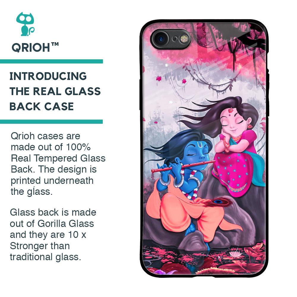 Radha Krishna Art Glass Case for iPhone SE 2020