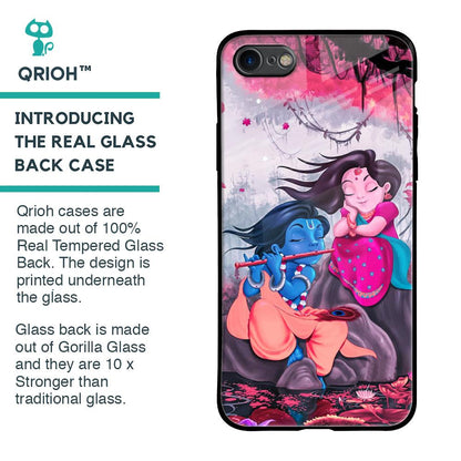 Radha Krishna Art Glass Case for iPhone SE 2020