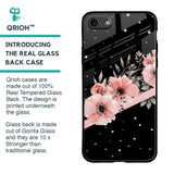 Floral Black Band Glass Case For iPhone SE 2020