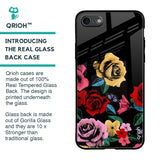 Floral Decorative Glass Case For iPhone SE 2020