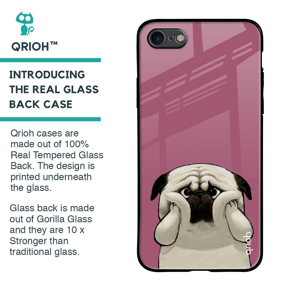 Funny Pug Face Glass Case For iPhone SE 2020