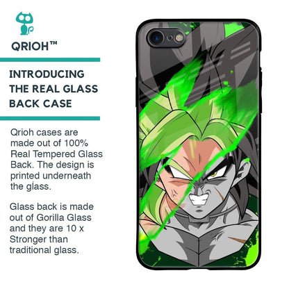 Anime Green Splash Glass Case for iPhone SE 2020