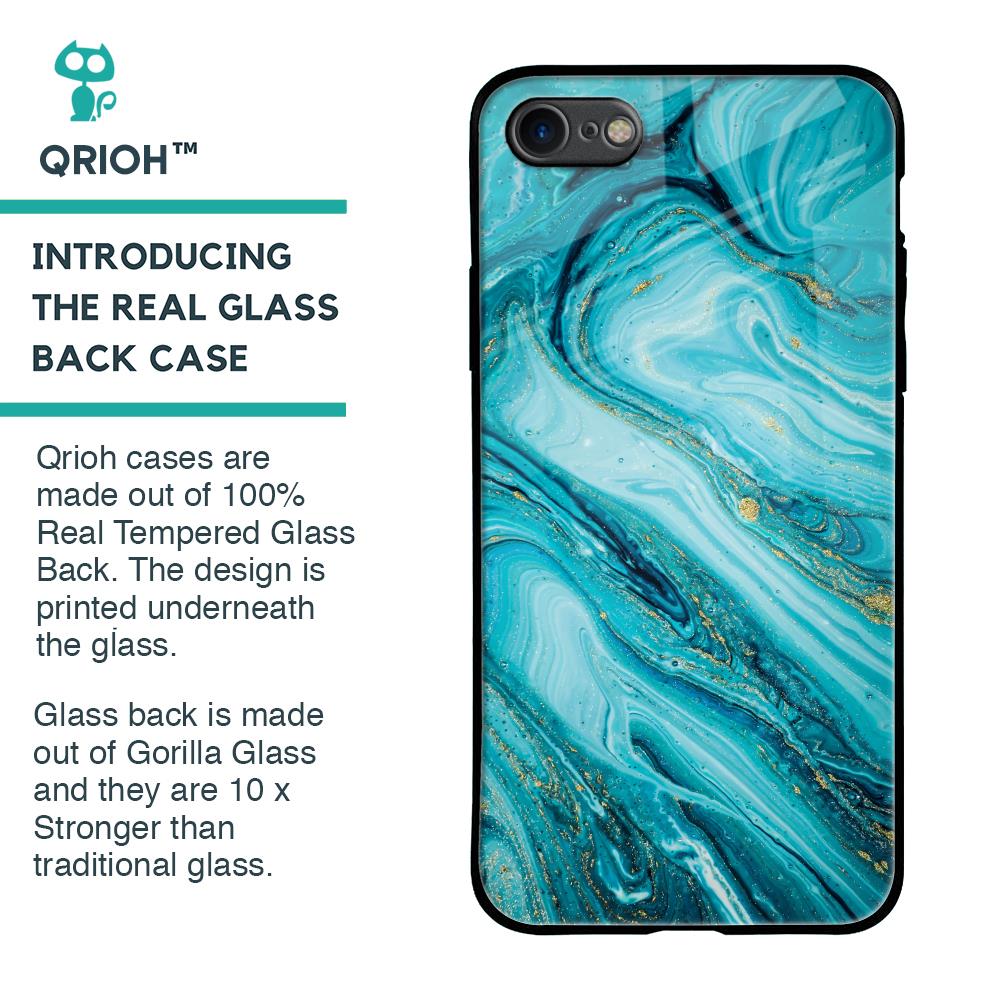 Ocean Marble Glass Case for iPhone SE 2020