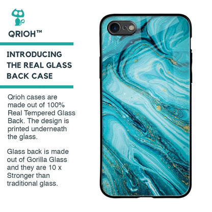 Ocean Marble Glass Case for iPhone SE 2020